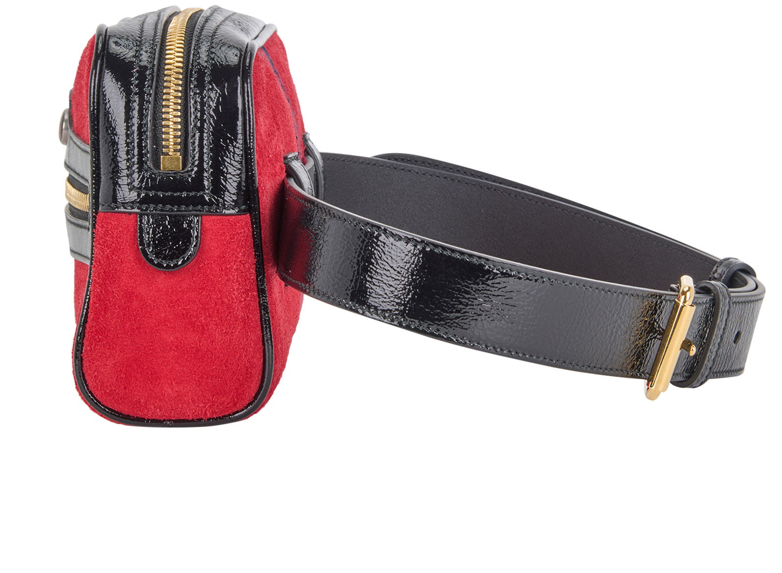 Small Ophidia Belt Bag, &pound;450, Handbags, Red, Leather/Suede, Bottom view